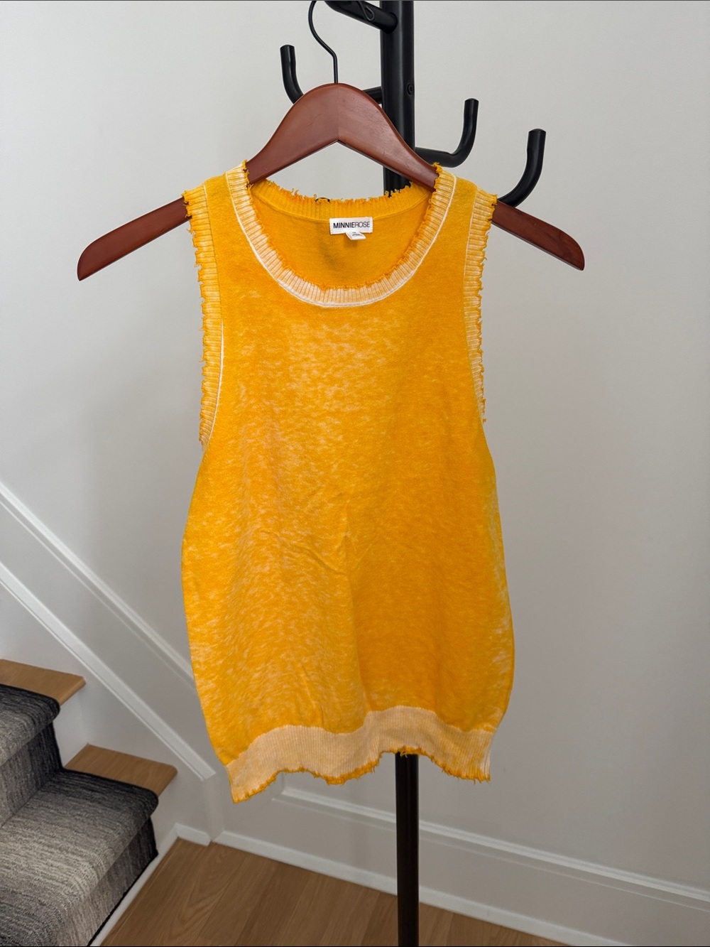 Minnie Rose Bright Yellow Knit Sleeveless Tank